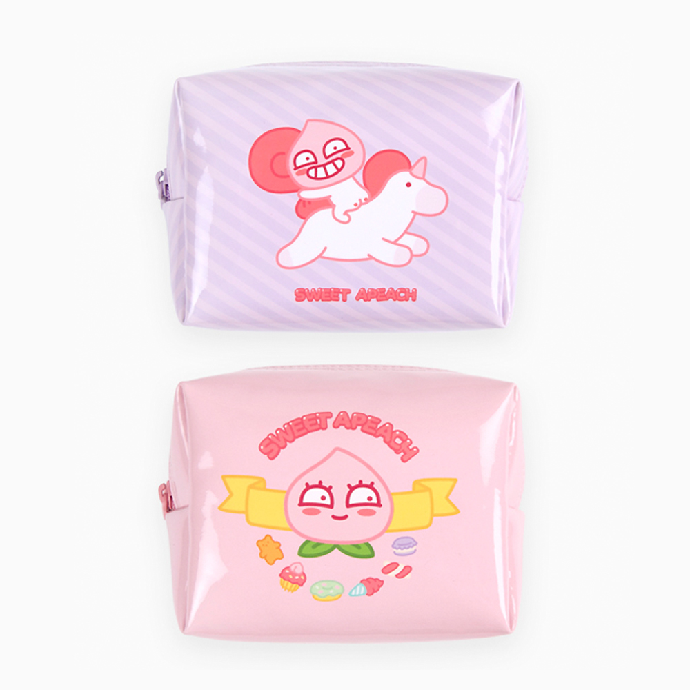 카카오 스윗어피치 큐브 파우치 M
