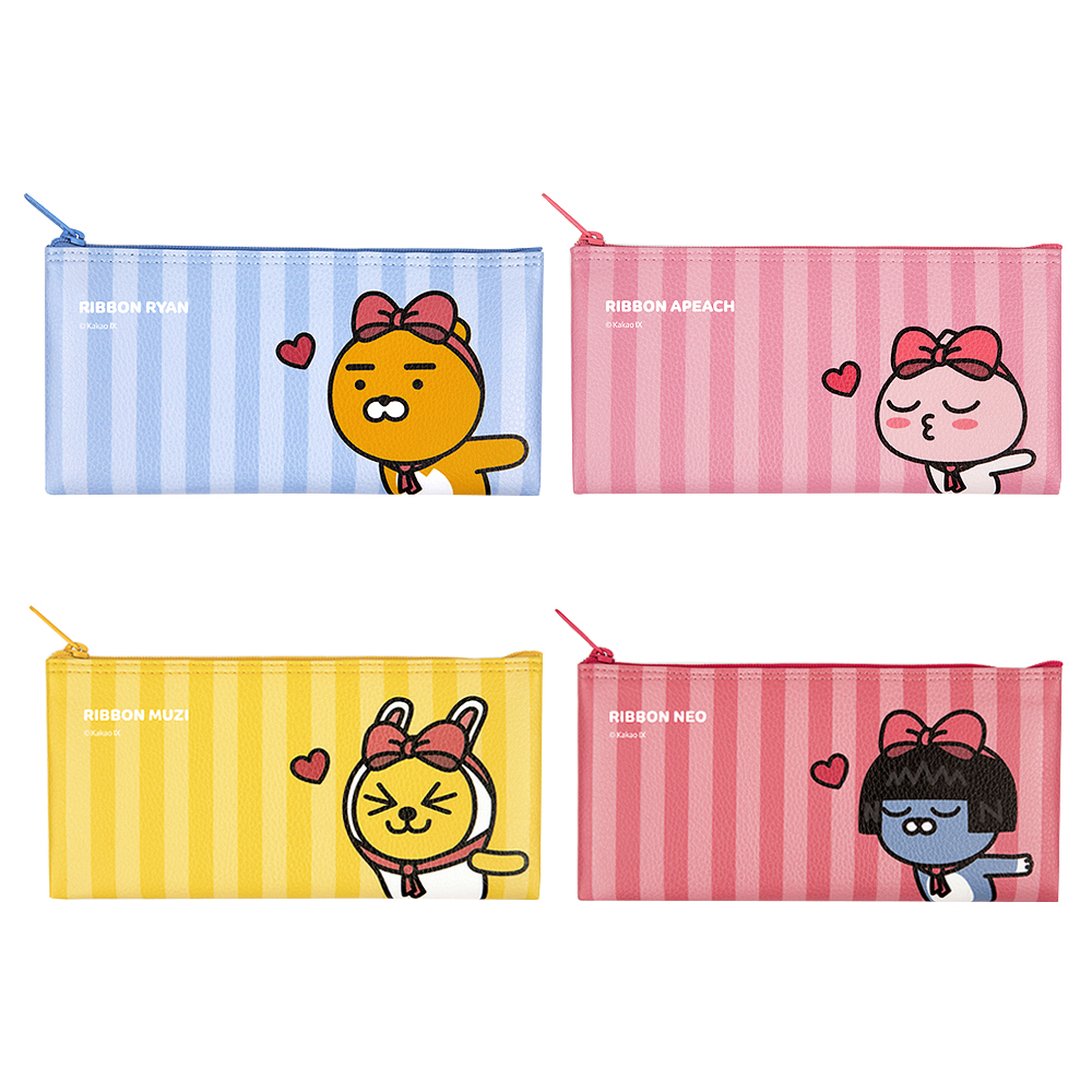 카카오 프렌즈 일자필통 리본