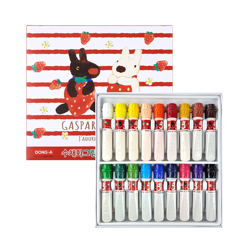 동아 캐릭터 물감 18색 6ml 가스파드와 리사