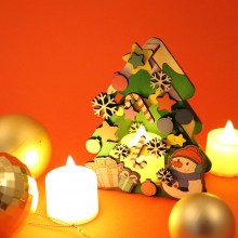 우드 DIY 크리스마스 무드등 트리 LED 촛불포함
