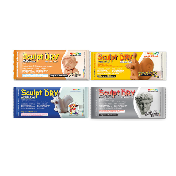 문교 모델링 클레이 스컬트드라이 250g 자연건조 점토 1BOX(60개입)